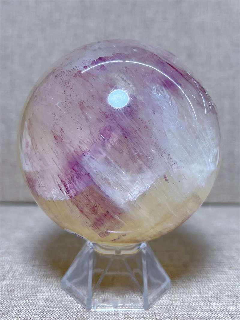 Natura Crystal Fluorite SPhere With Rain Bow Free Form  Carving Reiki Healing Stone Home Decoration Exquisite Gift