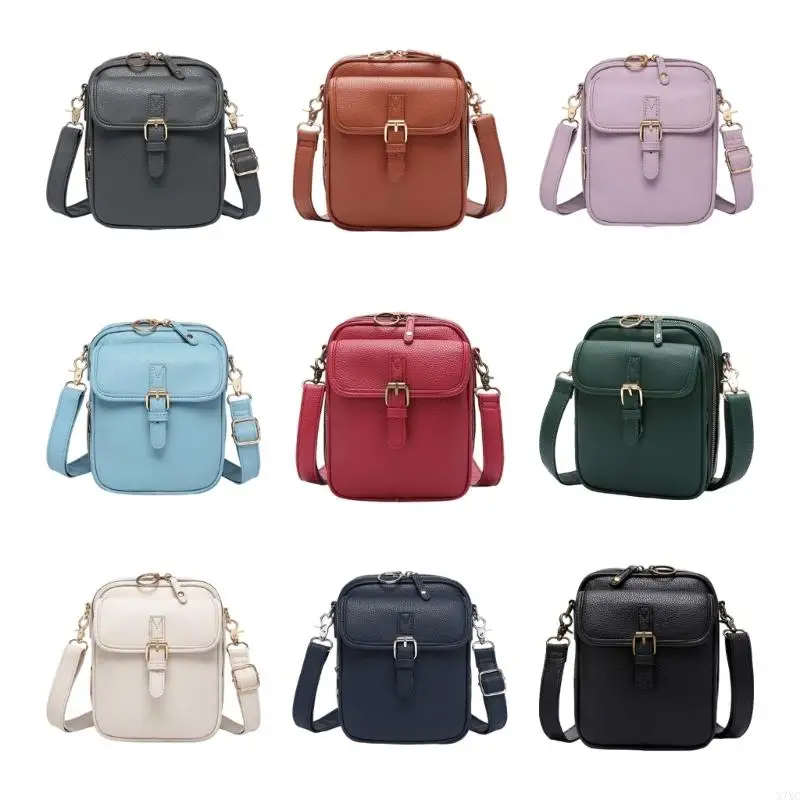 

X7XC Trendy Casual Crossbody Bag For Women PU Leather Satchel Everyday Convenience