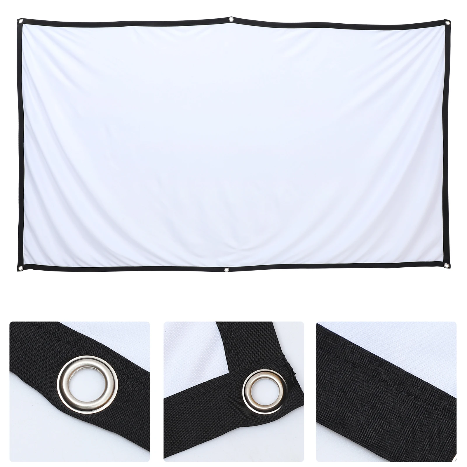 

Portable Projector Screen Set Foldable 3cm Black Border High Definition Indoor Outdoor Use
