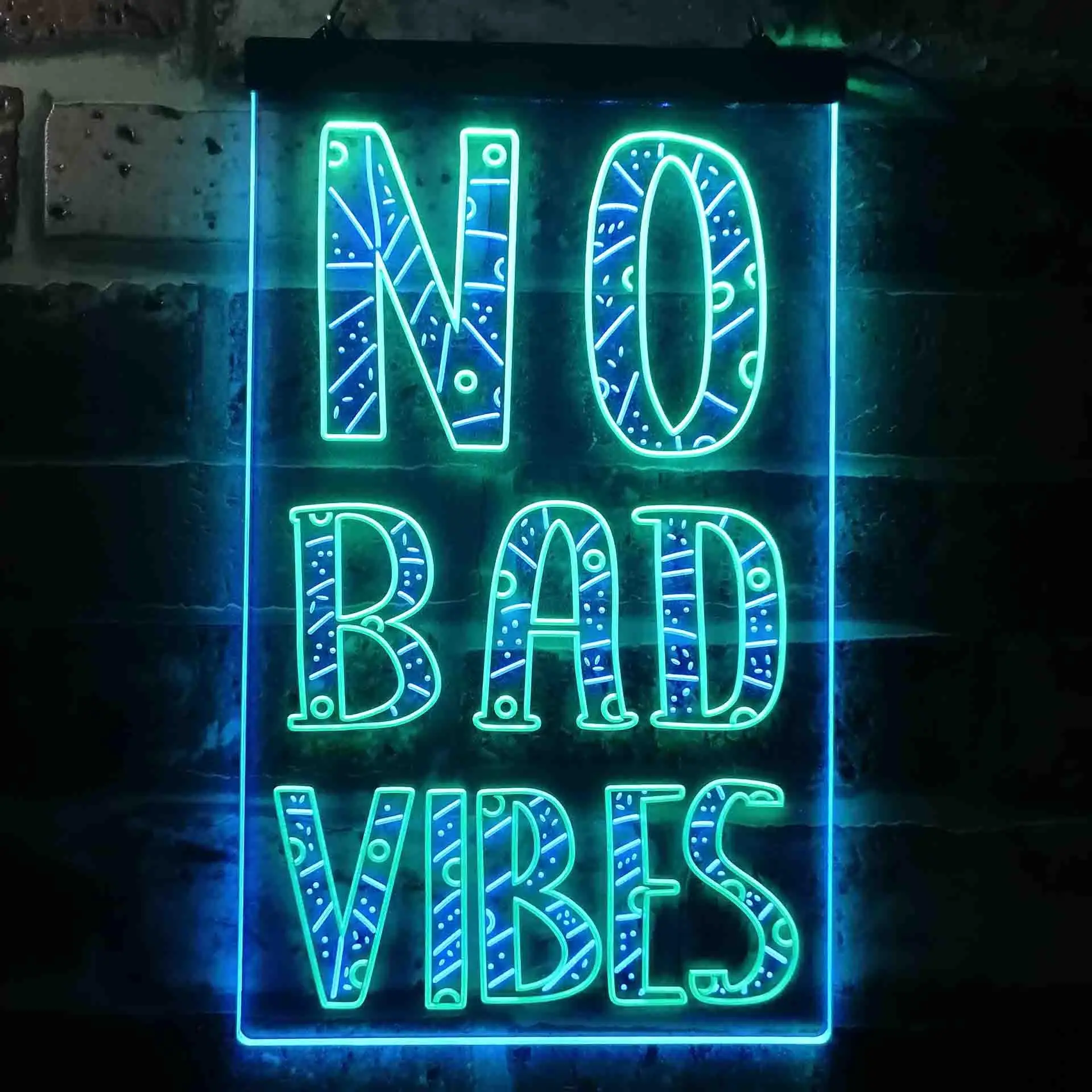 No Bad Vibes Good Only Dual Color Led Neon Sign st6-i3581