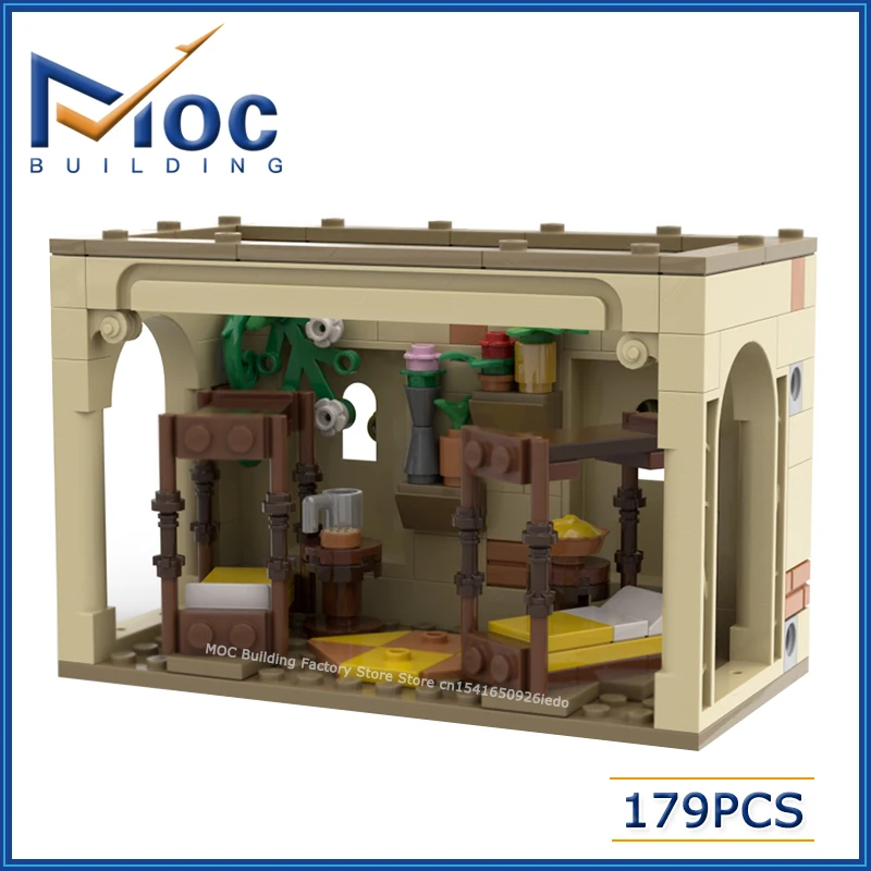 MOC Building Blocks Classic Movie Series Modular Scene Yellow Dorms Model DIY Assemble Bricks Creative Collection Toys Gifts