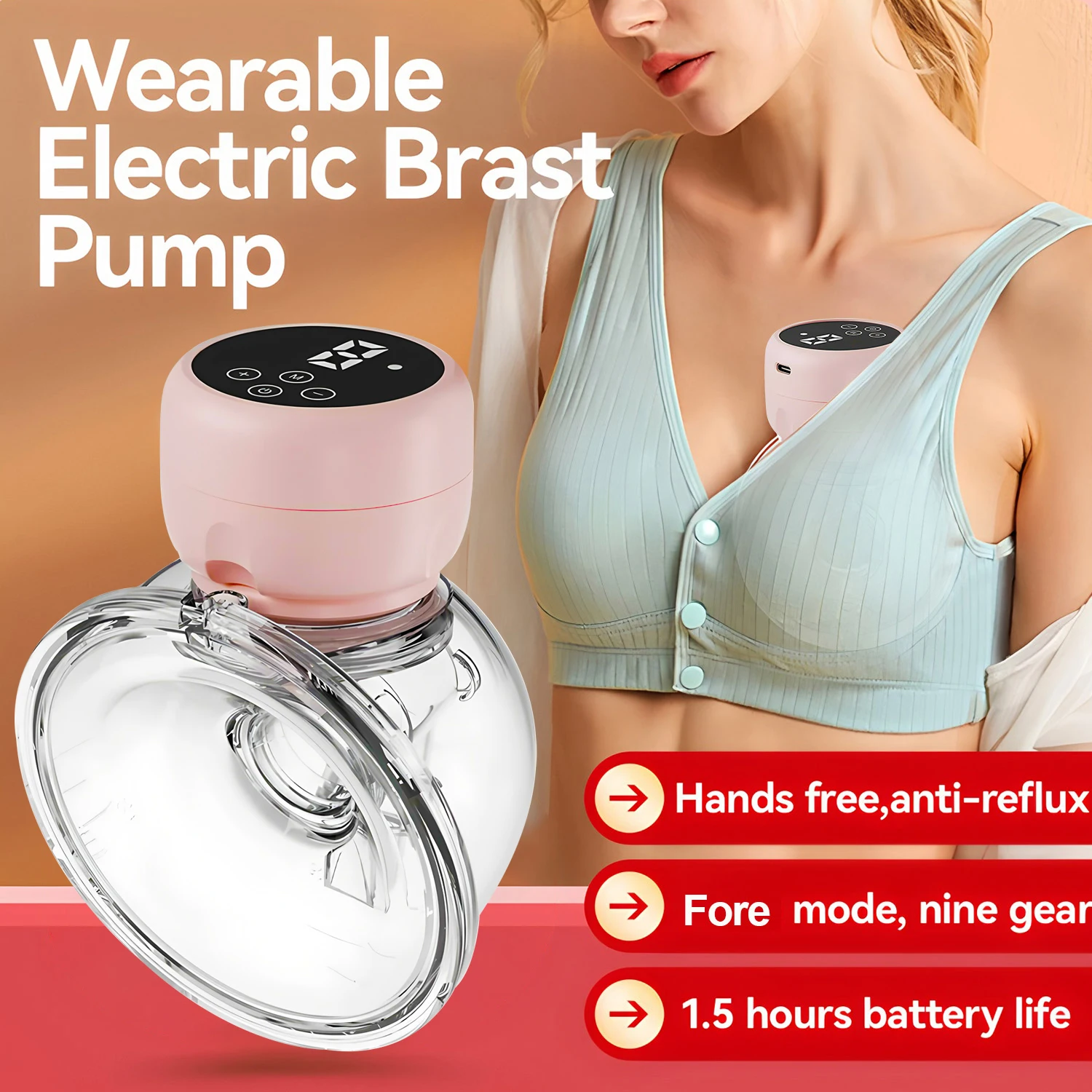 New Wearable Electric Breast Pumps Portable Hands Free Breast Pump Silent Comfort Breast Milk Extractor Collector 1PCS
