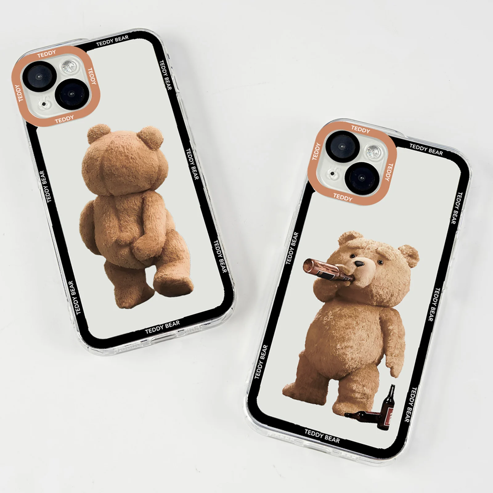 Teddy Bear Couple Cartoon Shockproof Clear Case for Xiaomi Redmi Note 12 13 Pro Plus 5G 12S 11S 11 10S 10 Pro 12C 13C 4G Cover