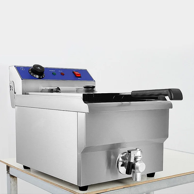 13l única fritadeira elétrica de aço inoxidável batatas fritas frango frito fritadeira 220v 3250w máquina fritar