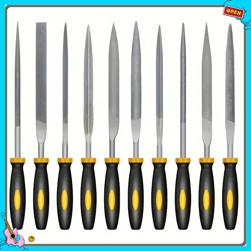 

Набор нескользящих напильников с эргономичной ручкой — ручные напильники с пластиковой ручкой, подходят для шлифовки деревянных и пластиковых поверхностей, прочный набор напильников