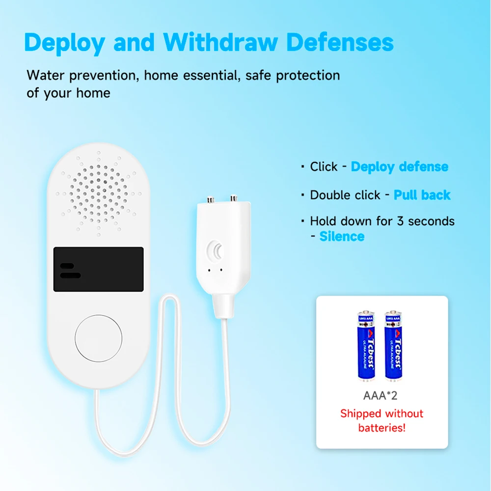 Water Leak Alarm Detector Sensor 130DB Sound Alarm System Automation Water Overflow Level Detector Home Security Protection