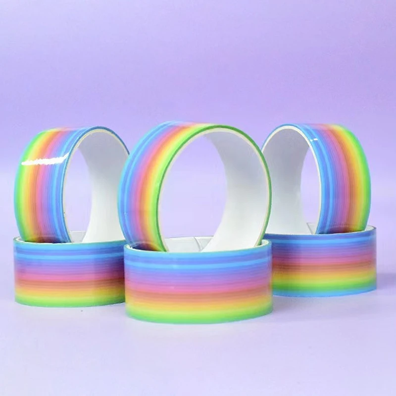 5Pcs Rainbow Tape Ball Colored Tape Decompression Adhesive Rolling Balls Toy Funny Colored Rolling Tape Toys Relaxing Toys