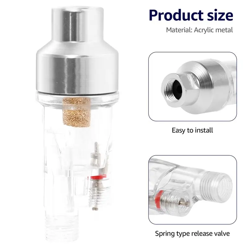 วาล์วกรองอากาศ GTBL ขนาด 1/8 นิ้ว 3 ชิ้น ตัวกรองความชื้นสำหรับปืนพ่นสี ตัวแยกน้ำมันสำหรับปืนพ่นสี รุ่นสำหรับปั๊มลม ตัวกรองน้ำ