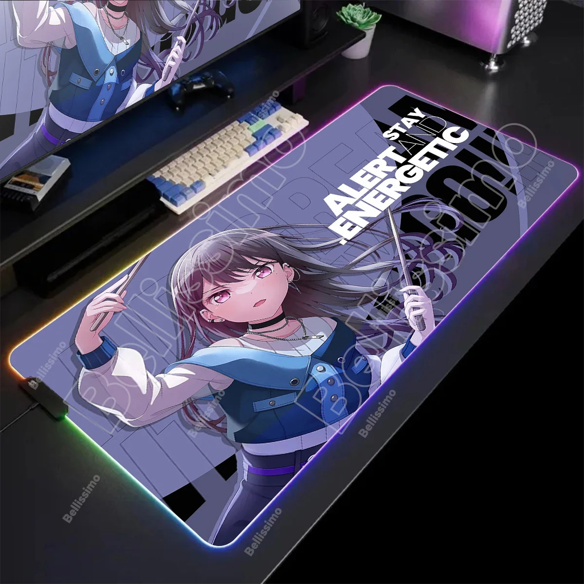 

Bang Dream Anime Girl Ave Mouse Pad RGB 900x400mm Kawayi Mouse Mat Gaming Mousepads LED Keyboard Mats Luminous Desk Pads