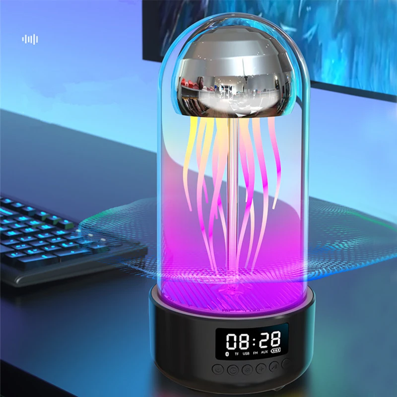 

RGB Creative Mechanical Jellyfish table lamp Bluetooth Speaker Colorful Night Light Octopus Audio Home Desktop Ornaments lamp