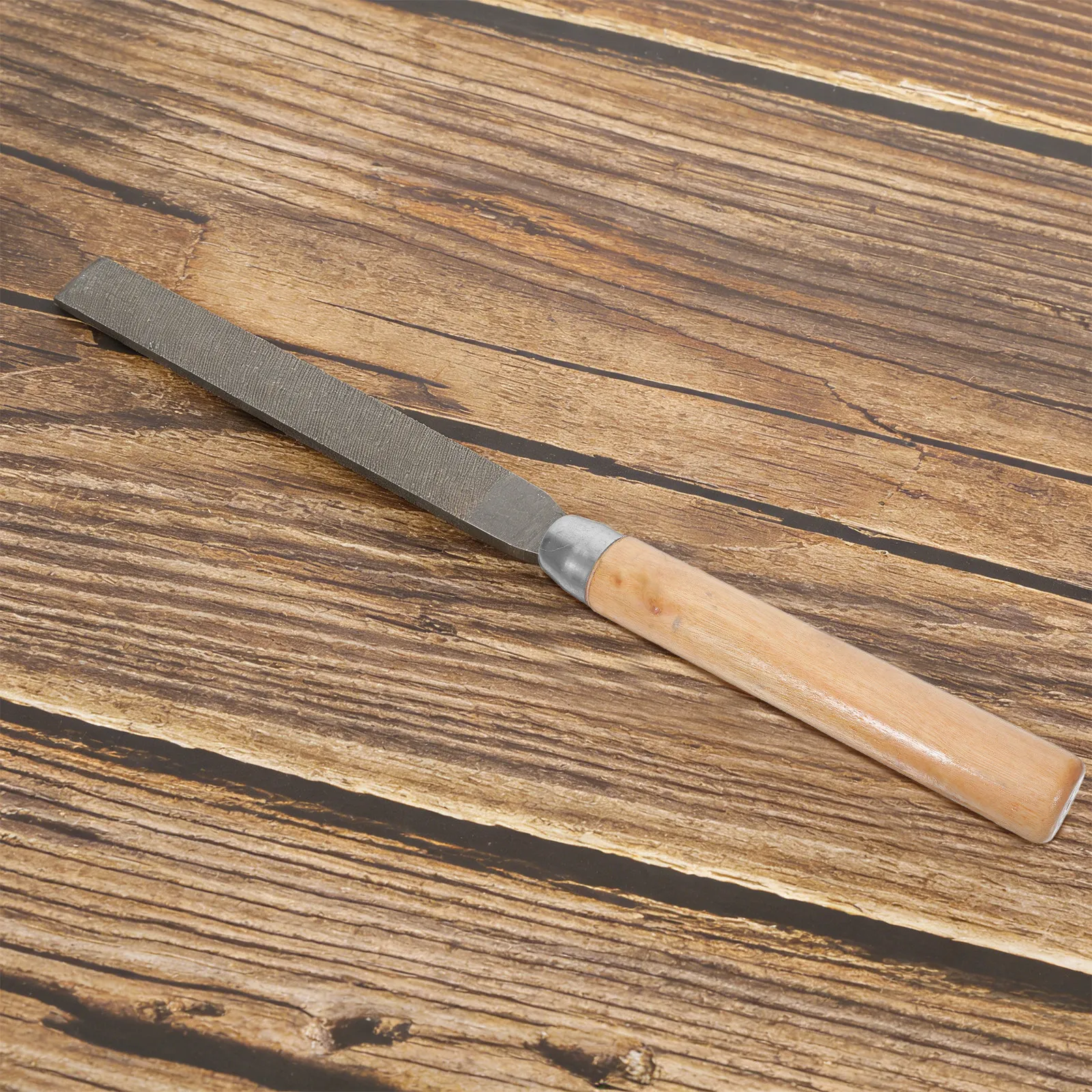 2Pcs File Handles Wooden Ergonomic Round Type Medium Size 6.7 Inch 8Mm Hole Diameter Replacement Wood Handles for Tools Metal