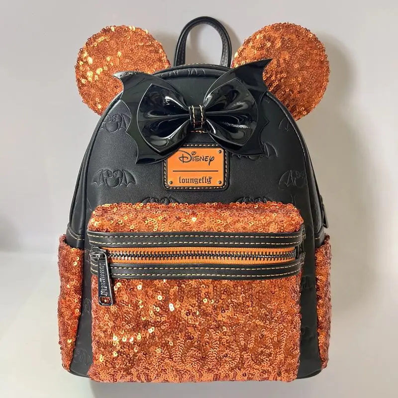 

Новый рюкзак Disney с блестками и галстуком-бабочкой Микки, полный возбуждения и моды, подарки для девочек и детей на складе