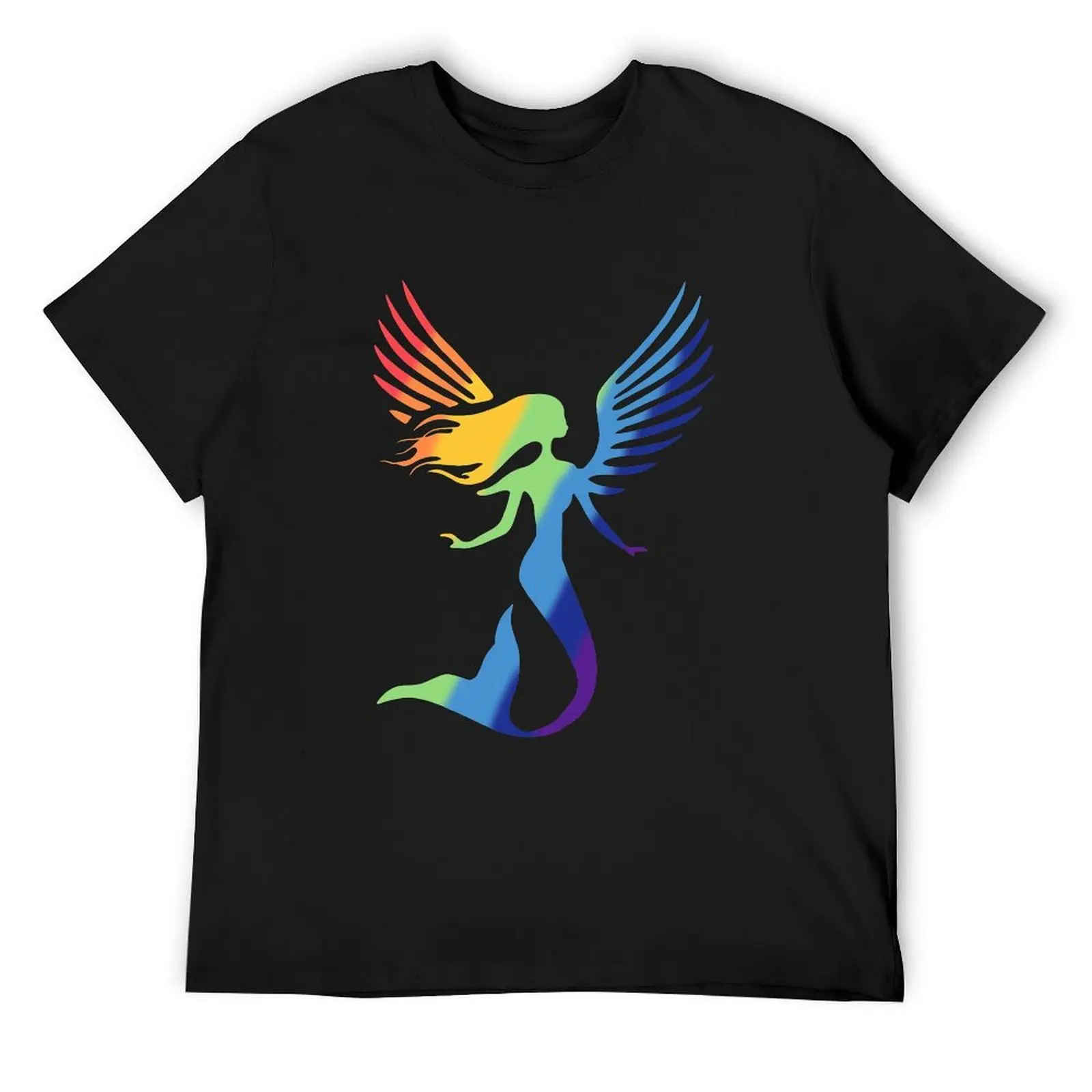 

Футболка с логотипом Rainbow Mermaid SVLA, синие арховные рубашки, футболка с рисунком, футболка большого размера с рисунком, винтажная рубашка в стиле аниме, мужская футболка