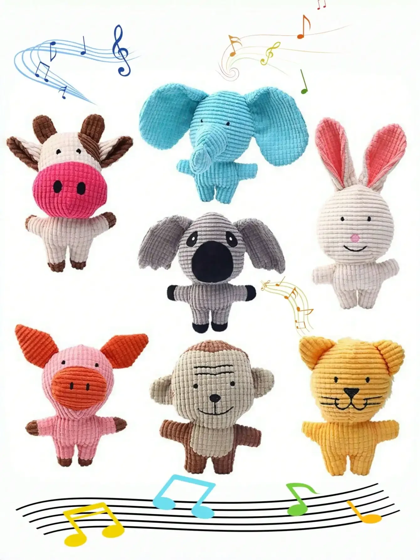 Cute Plush Toys Squeak Pet Cow Rabbit Animal Plush Toy Dog Chew Squeaky Whistling Involved Squirrel Cute Plush Toys Supplies