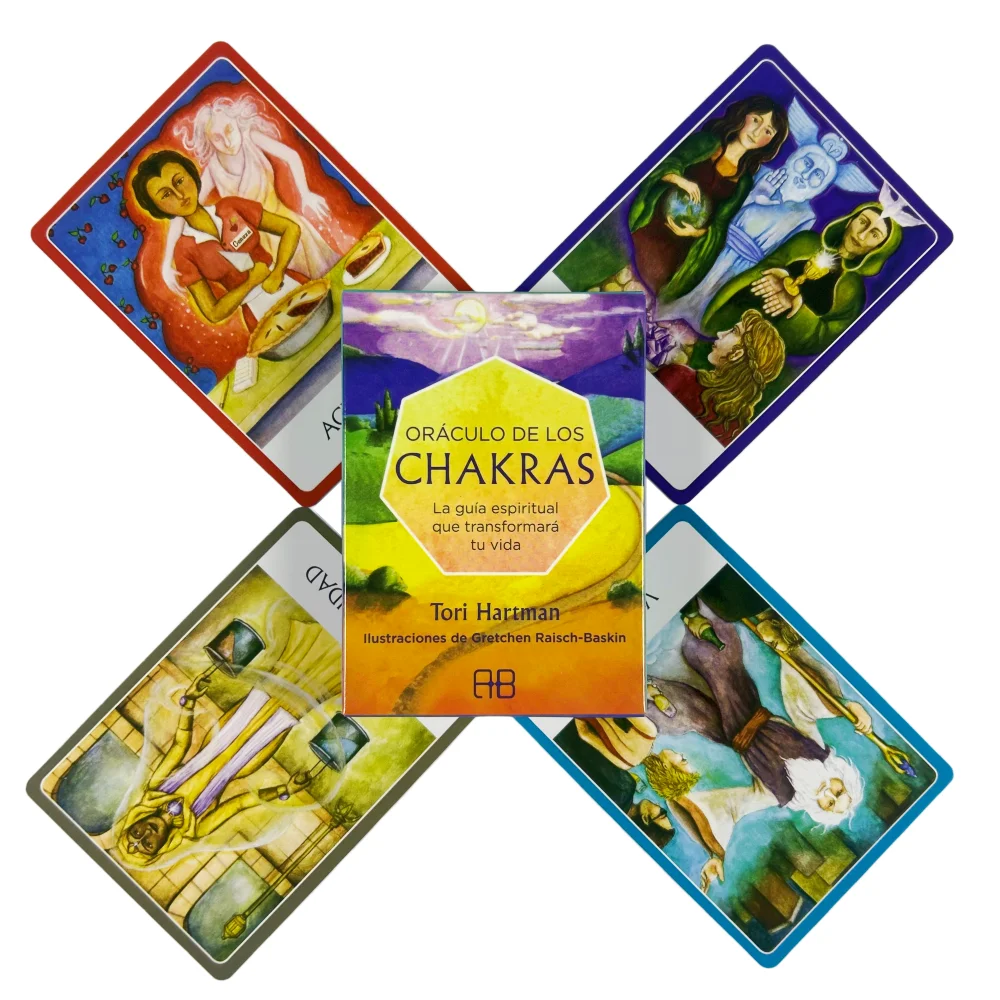 

Chakras Oráculo de los Chakra oracle cards 49 deck 10.4*7.4cm Spanish Version Fate Divination Tarot Board Playing Game
