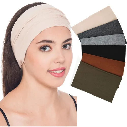 Imagen 2 del producto Diademas extraanchas para mujer, diademas elásticas, diademas bohemias, banda para el cabello para mujer, turbante, accesorios para el cabello para entrenamiento