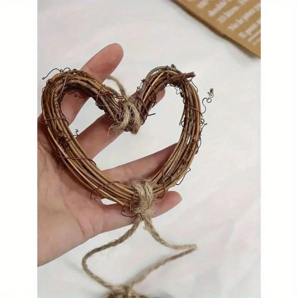 Star Heart Christmas Bell Hanging Decoration Weaving Door Hanging Wind Chime Pendant Balcony Decoration Brown Drop Ornament