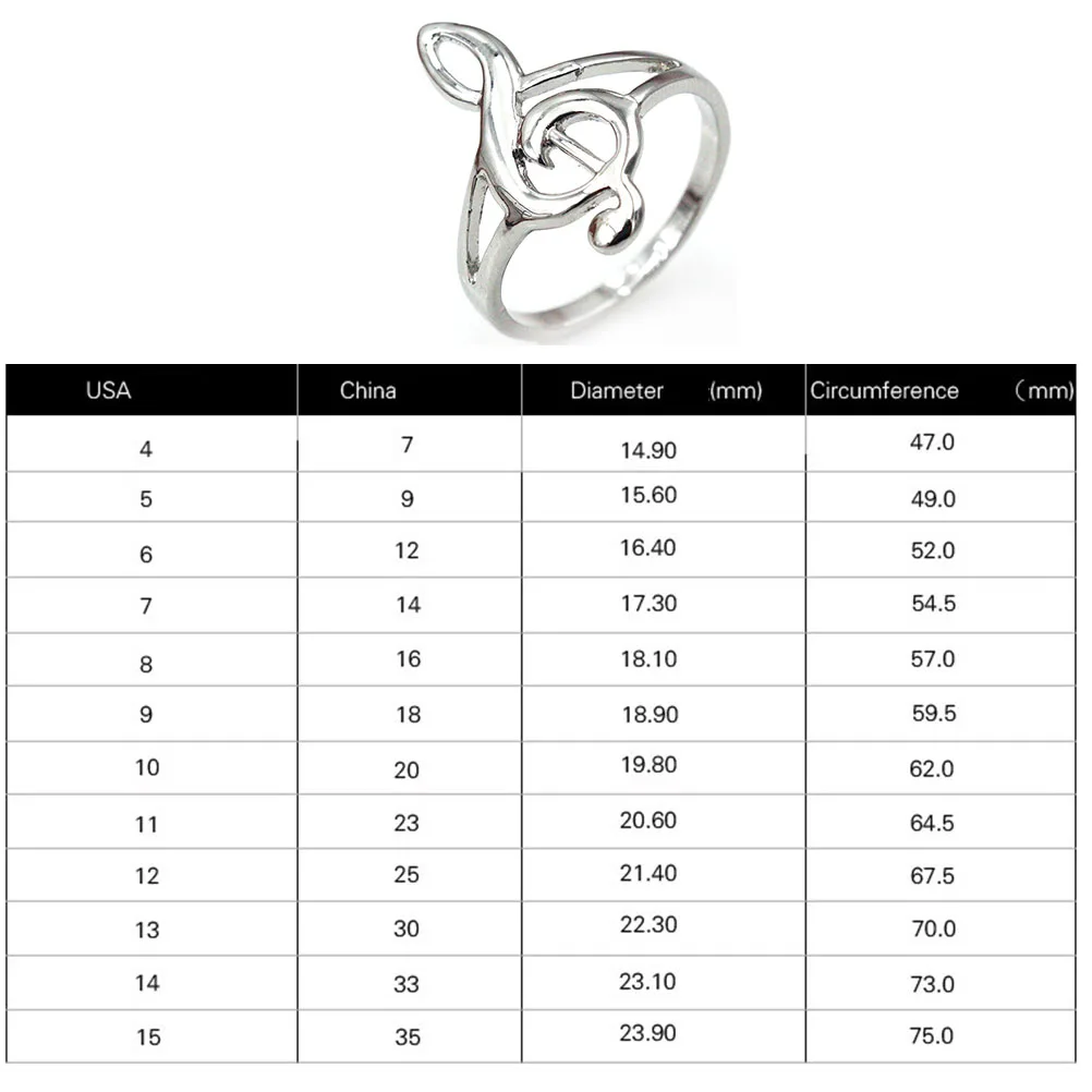 

Music Note Shape Rings for Women Decorative Sterling Silver Ring Non Mainstream Unique Design Lightweight Gift Idea