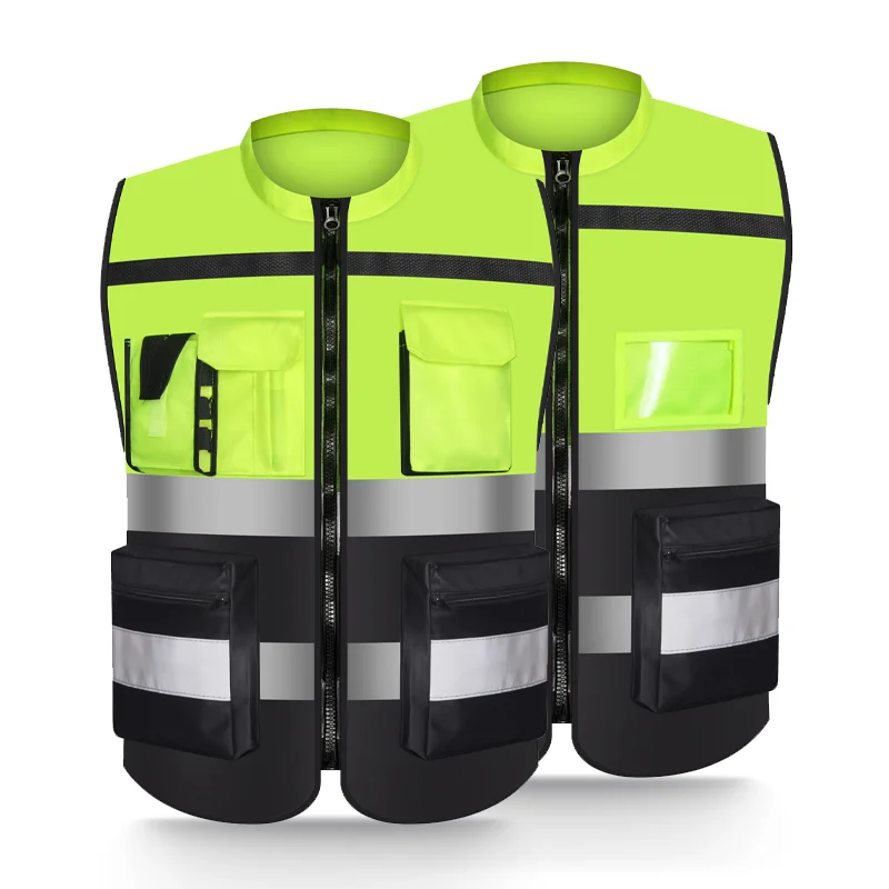 Customizable Logo High Visibility Reflector Construction Work Pockets Reflective Safety Vest