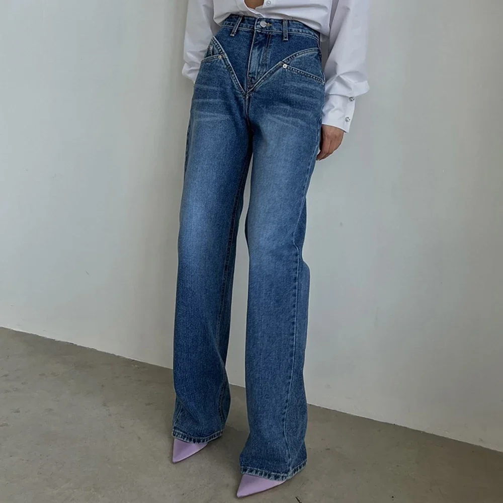 

Pants All Season Fashion Skinny Fit Bright Line Decoration High Waist Full Length Straight Casual Pants For Women