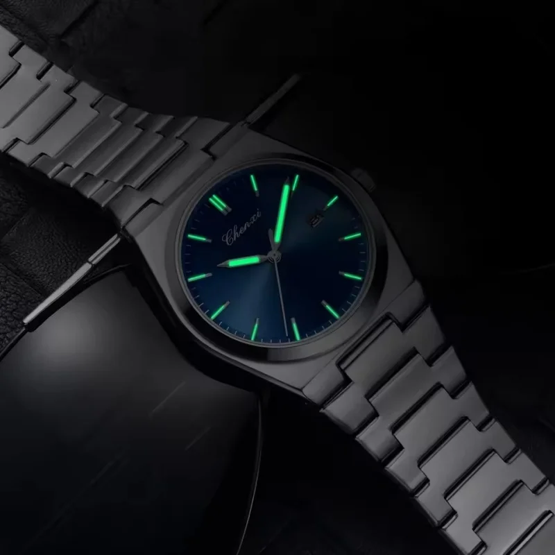 CHENXI 683 Simple Fashion Dial Men's Quartz Watch Waterproof Luminous Calendar Stainless Steel Strap Business Men's Watch reloj