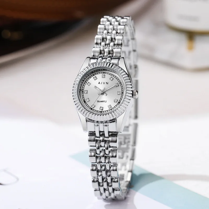 العلامة التجارية النساء الساعات الفاخرة الفولاذ المقاوم للصدأ حزام ساعة كوارتز دروبشيبينغ الفاخرة السيدات فتاة هدية ساعات المعصم دروبشيبينغ