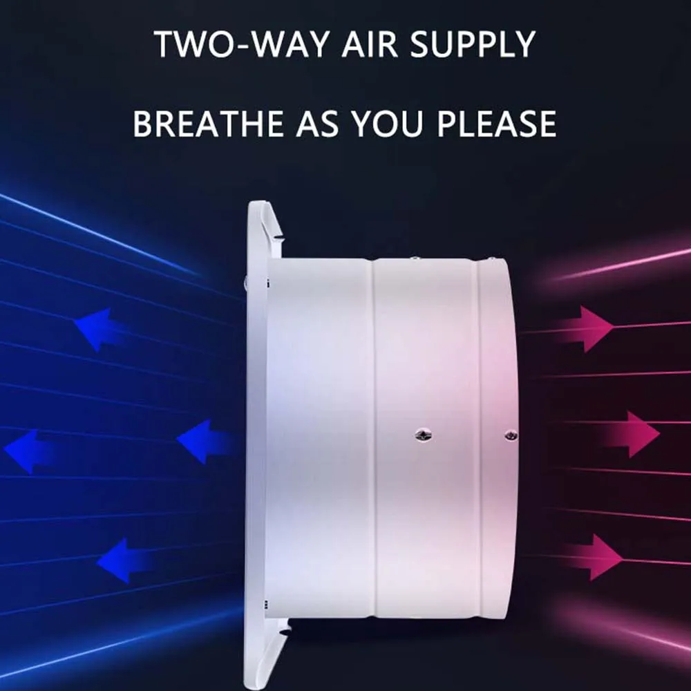 2025 المنزل كله ثنائي الاتجاه مروحة Lampblack مروحة العادم المطبخ المنزلية التهوية المرحاض مروحة العادم القوية