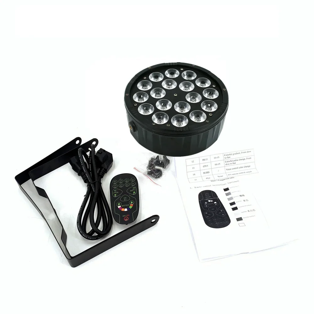 Wireless Control LED Par 18pcs RGBWA UV Light/ Disco Light Dmx512 Wash Stage Professional Strobe Dj Equipment
