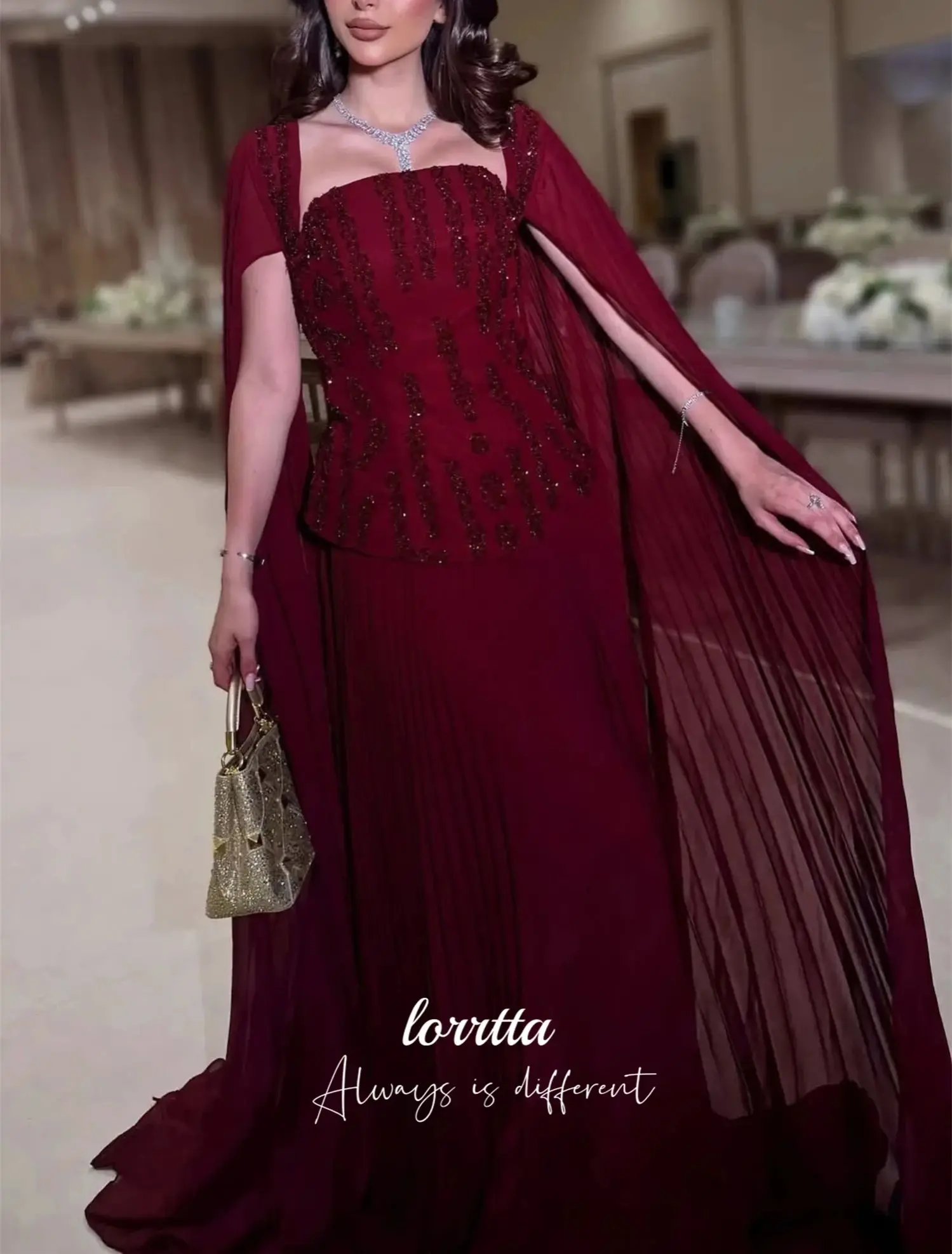 Lorrtta Customized Cocktail Dress for Luxury Party Evening Dress for Wedding Guest Elegant Claret Happy Sharon Dress Prom Dress image 4