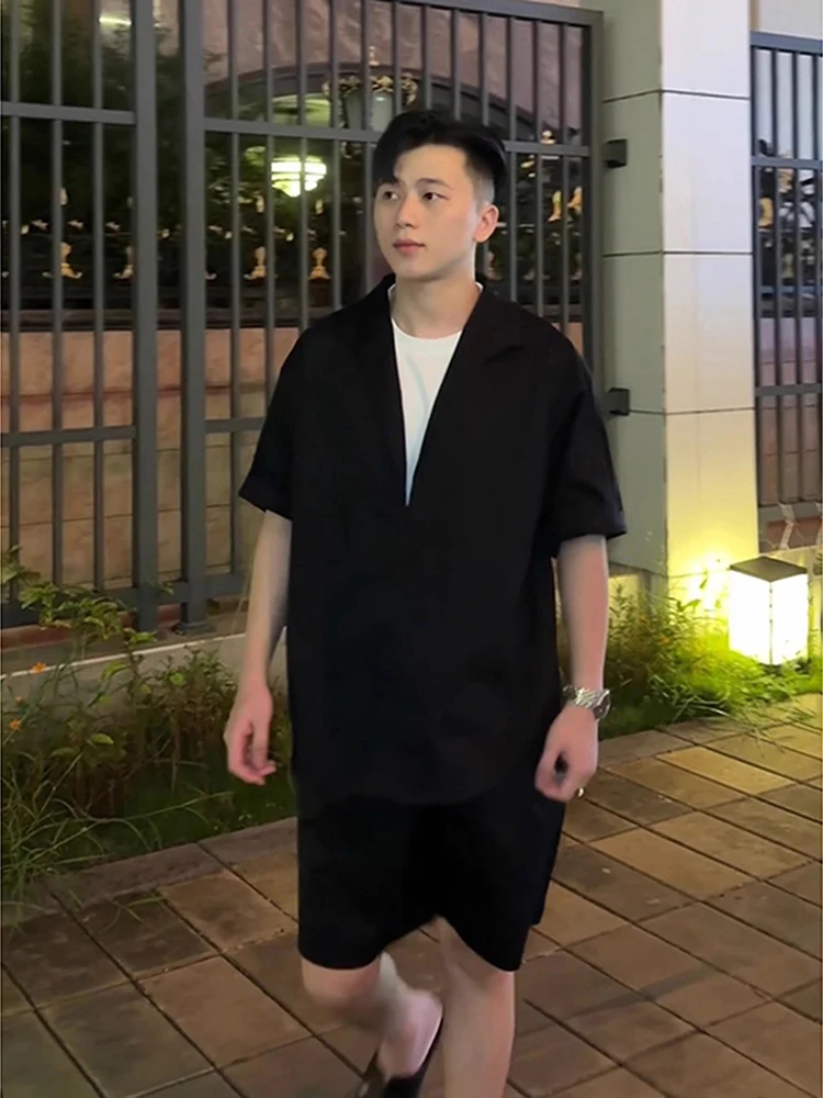 

Мужской летний льняной костюм, повседневный комплект спортивной одежды, футболка Sli Old Money Sle и orts для подростков Faion High Sensation