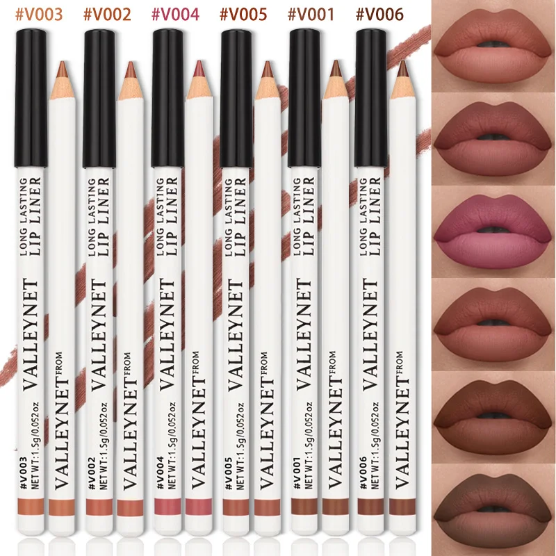 6 قطعة/المجموعة مجموعة تحديد الشفاه كحل مجموعة الشفاه كومبو طويلة الأمد ماتي مقاوم للماء أحمر الشفاه بطانة الشفاه أحمر الشفاه ماكياج الشفاه #3