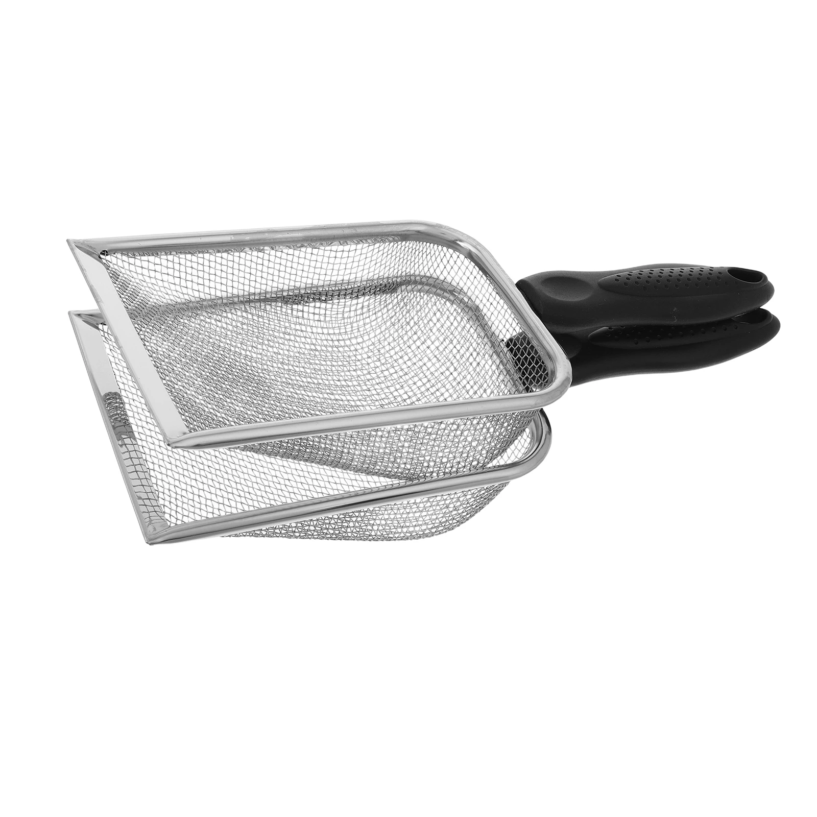 

2 Pcs Cat Litter 2mm Mesh Black Handle Durable Multifunctional Sifting Shovel Pet Goat Stall One Ash