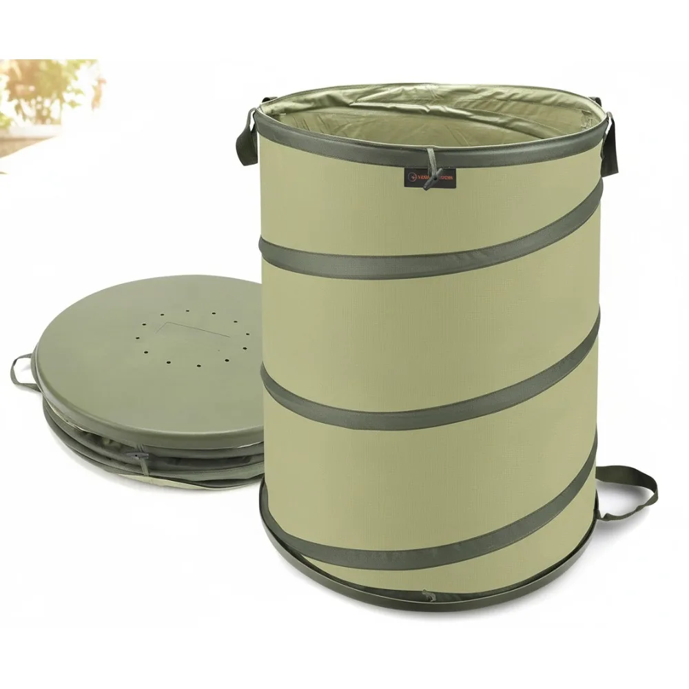 

45 Gallon Collapsible Garden Bag with Hard Bottom - Portable Trash Can for Yard Waste, Camping & Parties