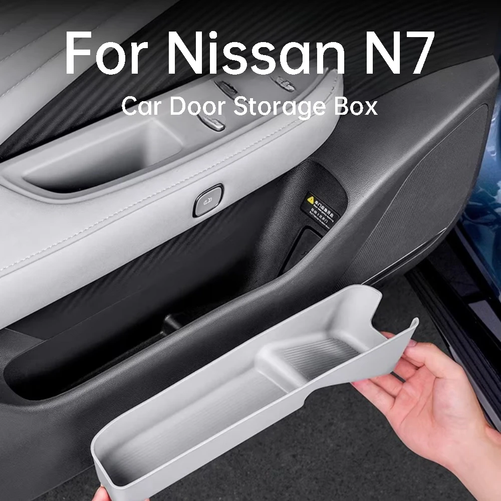 For Nissan N7 Primera Car Door Lower Storage Box TPE Door Groove Waterproof Mat Side Door Organizer Interior Accessories