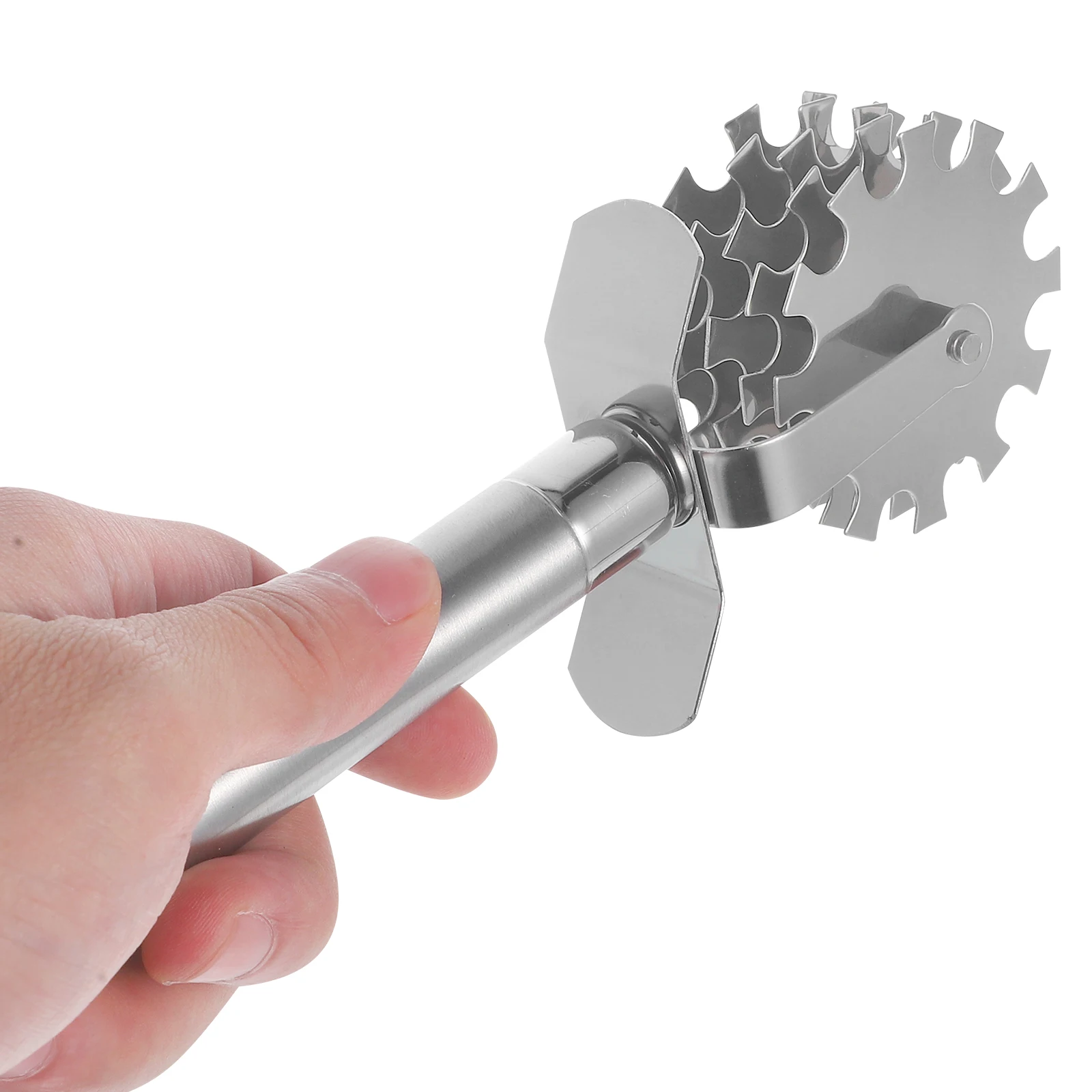 

1pc Stainless Steel Meat Tenderizer 5 Wheel Steak Pork Loose Tool Beef Softener Kitchen Cooking Gadget Home Use Practical Design