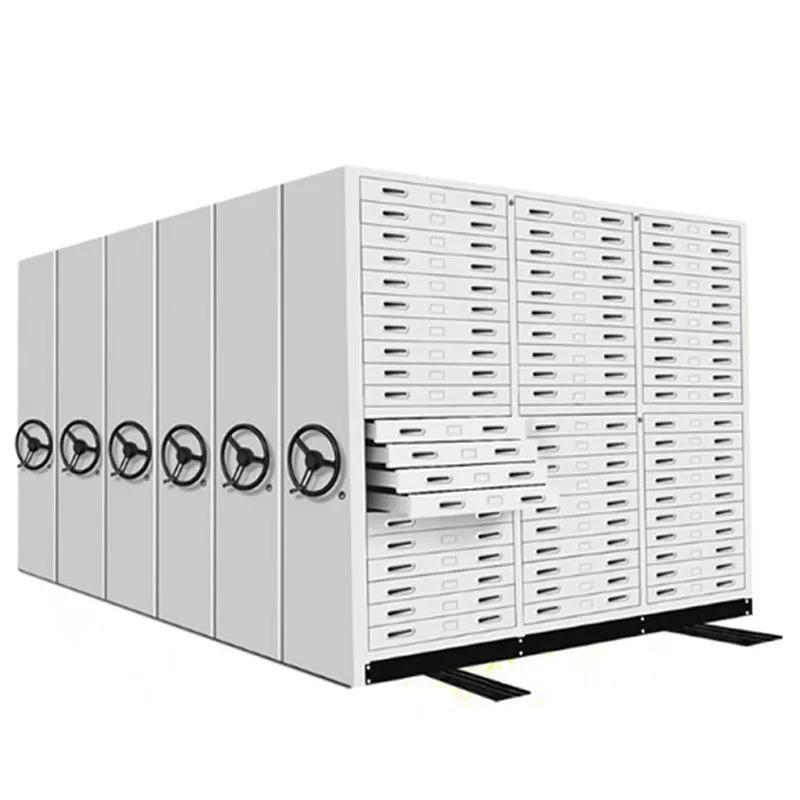 

Chinese Movable Manual File Cabinet Combination Intensive Shelf Tracked Archives Steel Cabinet