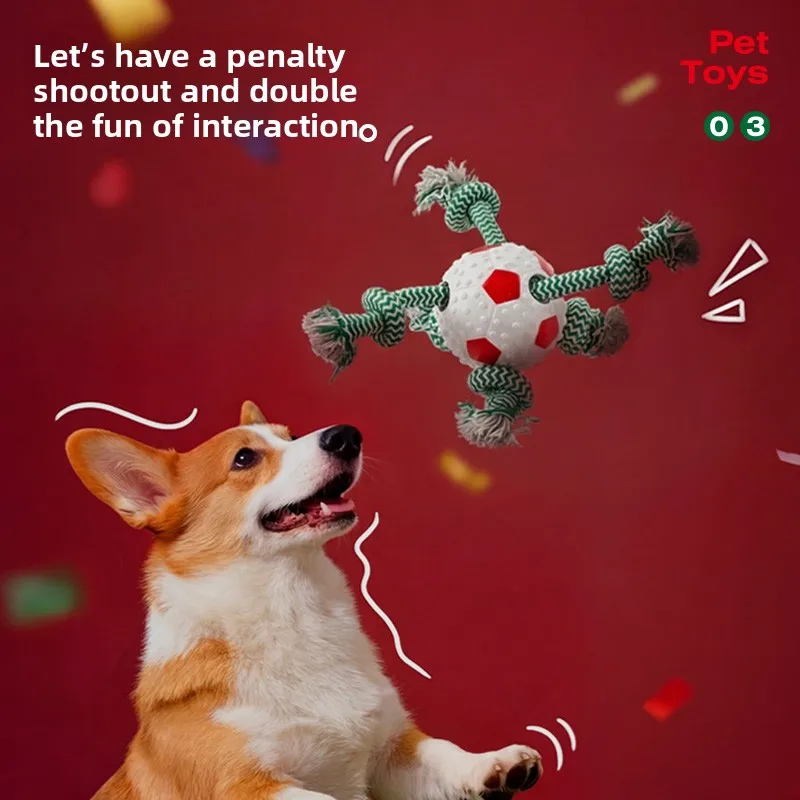 Portuguese Football Team Style Pet Toys Knot Cotton Rope Dogs Cats Chew Toys Bite Resistant Puppy Oral Cleaning Interactive Toy
