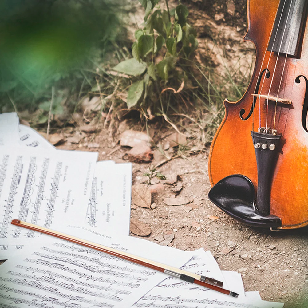 

2Pcs Violin Bow Replacement Natural Horsehair Well Balanced Handmade Wood Musical Instrument Accessory Violin Bow