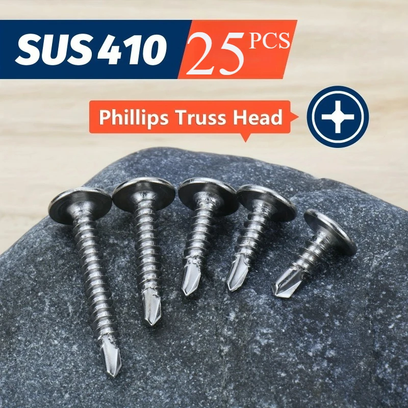 #8 Modified Truss Head Sheet Metal Screws Assortment Kit 410 Stainless Steel Self Tapping Drilling Screws for Metal Plastic Wood