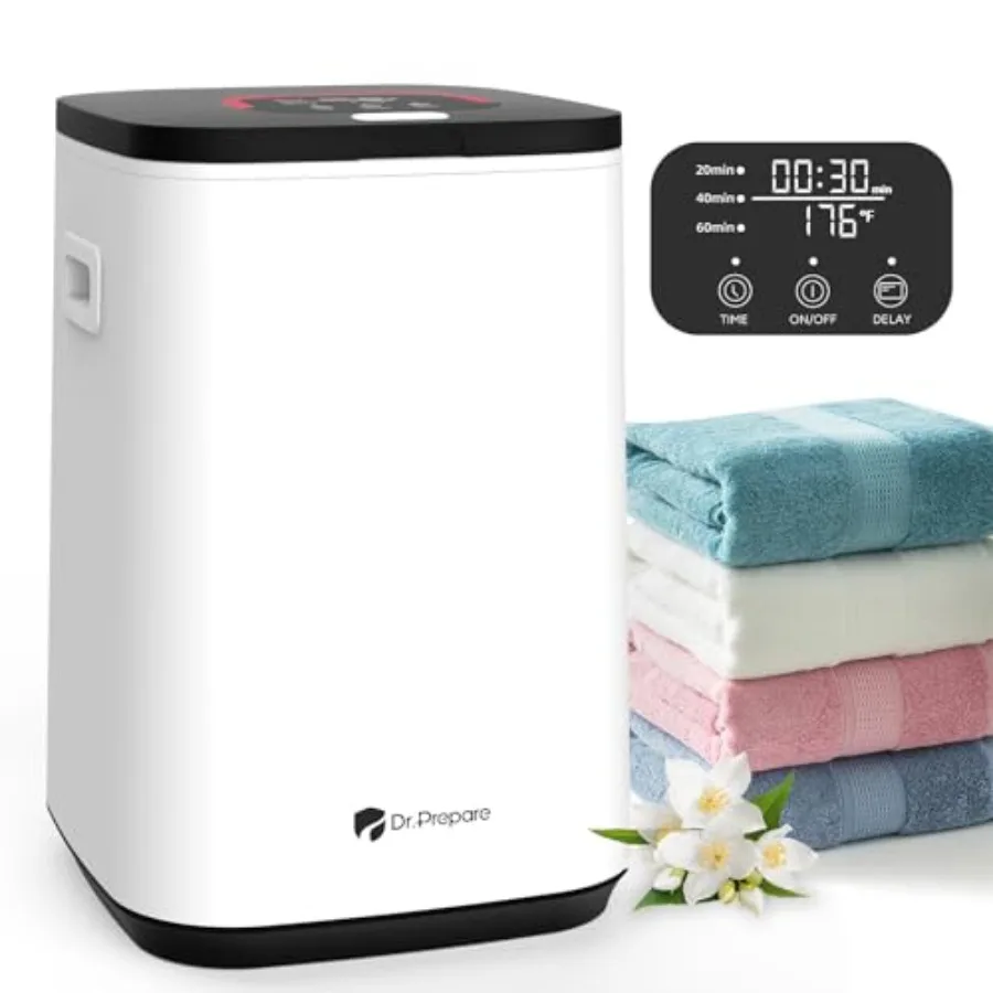 DR.PREPARE Towel Warmer for Bathroom Luxury Towel Warmer Bucket with LED Display 3 Timer Settings Auto Shut Off Child Safety Lo