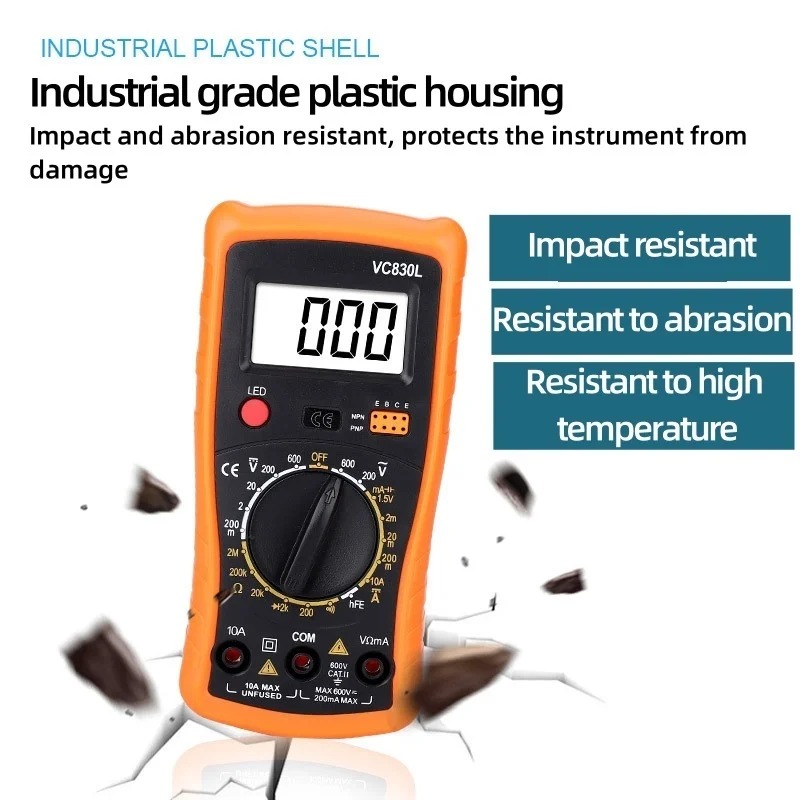 Anti-Brandende Vc830l Pocket Digitale Multimeter Verlichte Multimeter Kleine Multi-Meter Digitale Display Multitester Stroom Tester