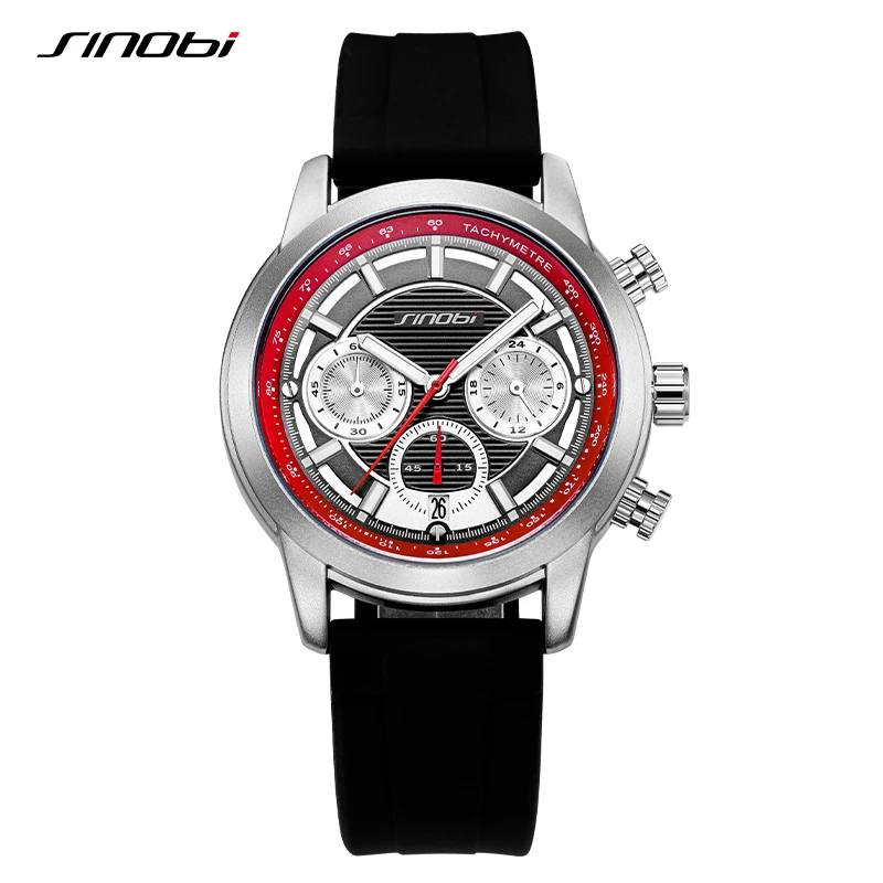 Top Luxury Sinobi Original Design Men\'s Watches Fashion Sports Chronograph Man Quartz Wristwatchs Calender Male\'s Clock  Relojio