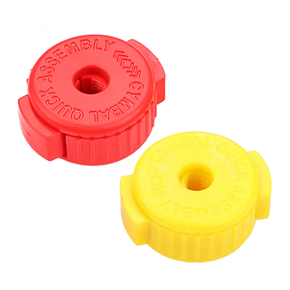 

2pcs Cymbal Quick Assembly Nuts Plastic Fixing Accessories for Drum Kit Durable Parts Easy Installation Red Yellow WC87