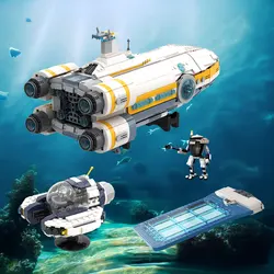 MOC Deep Sea Subnautica Aurora Seamoth Prawn Suit PDA Game Vehicle Bricks Submarine Model Building Block Kids Toy Birthday Gift