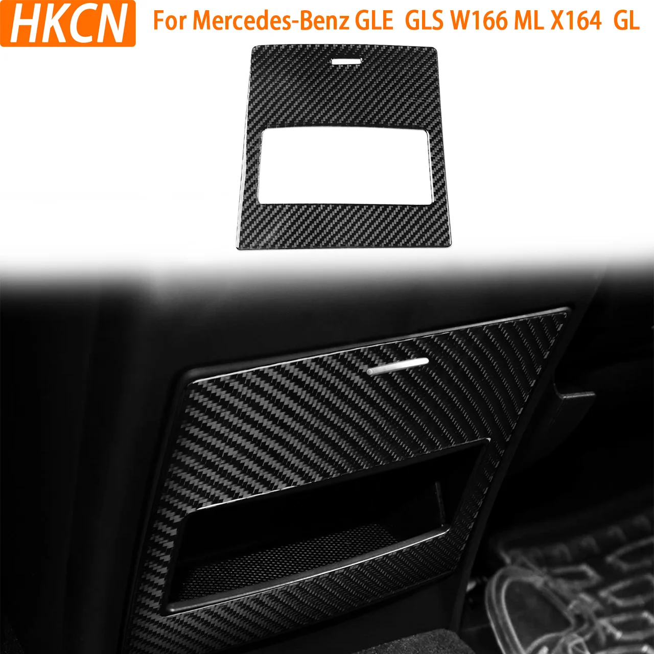 

For Benz GLE GLS W166 ML X164 GL 2012-2019 Car Interior Accessories Rear Storage Box Panel Carbon Fiber Decorative Sticker