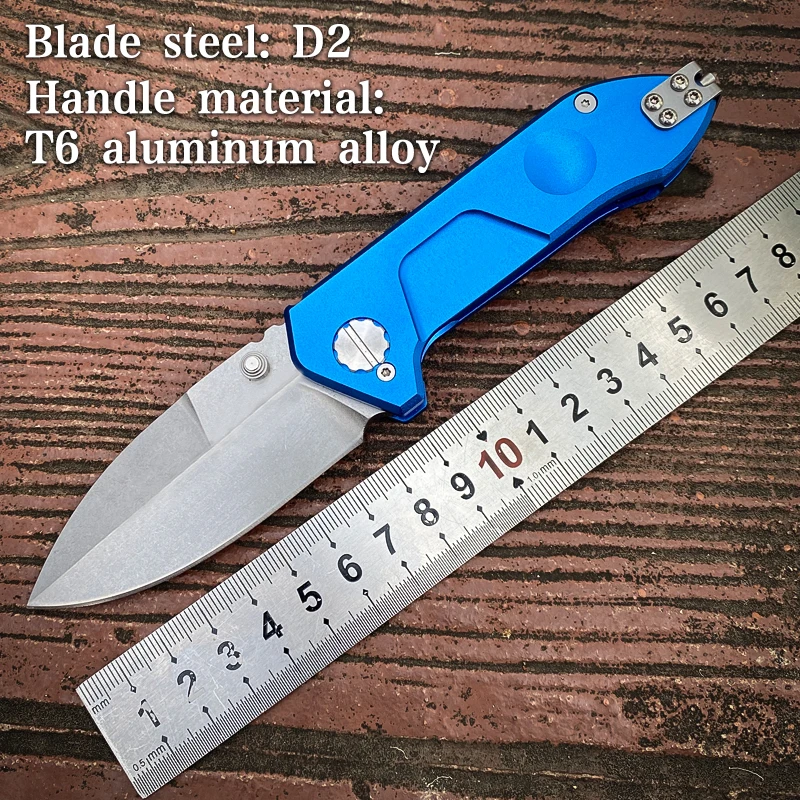 

New D2 Steel Blade Folding Knife Aluminum Handle EDC Pocket Knife Outdoor Camping Hunting Hiking Survival Tactical Fruit Knife