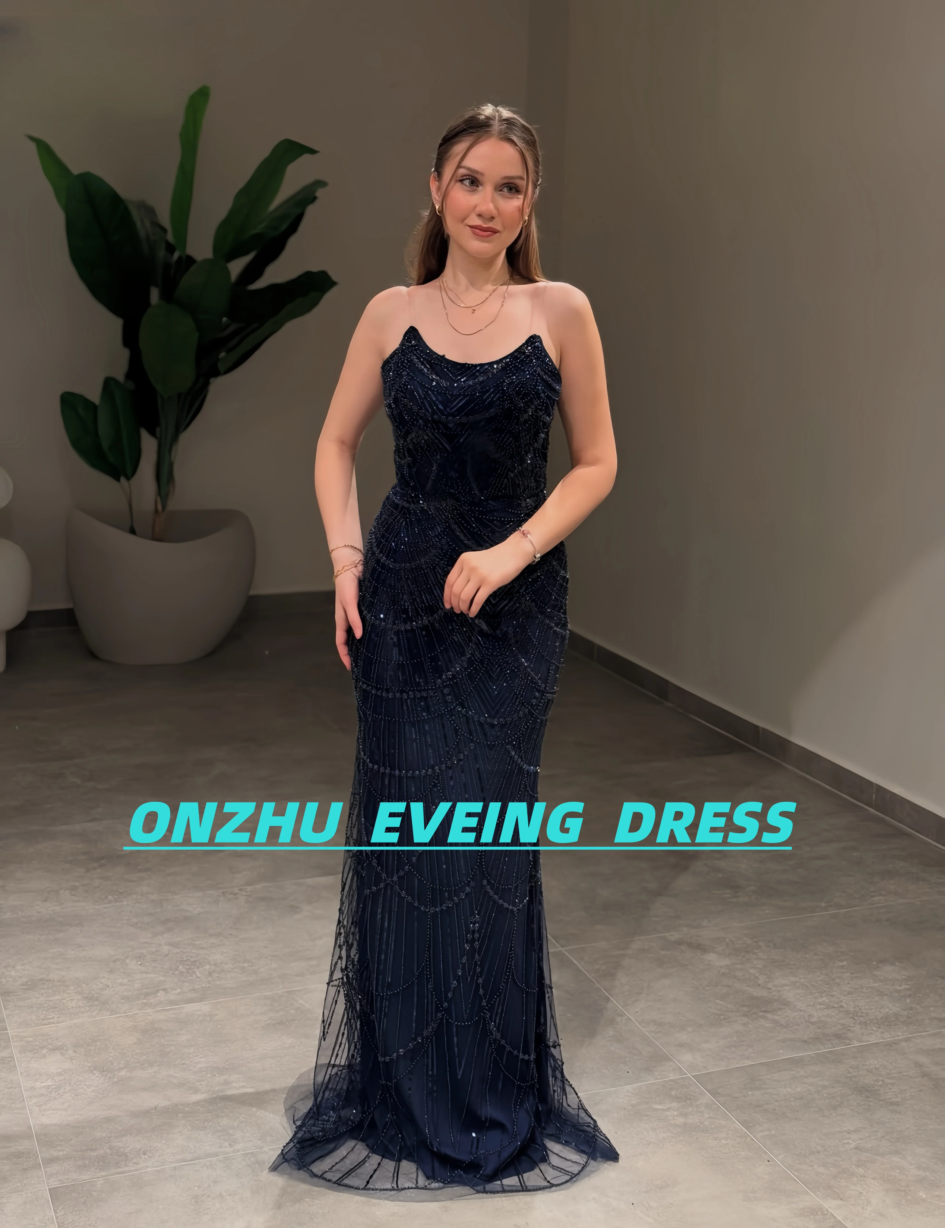 Customized strapless and sleeveless mermaid bead luxury evening dresses dresses for special occasions Dresses gala