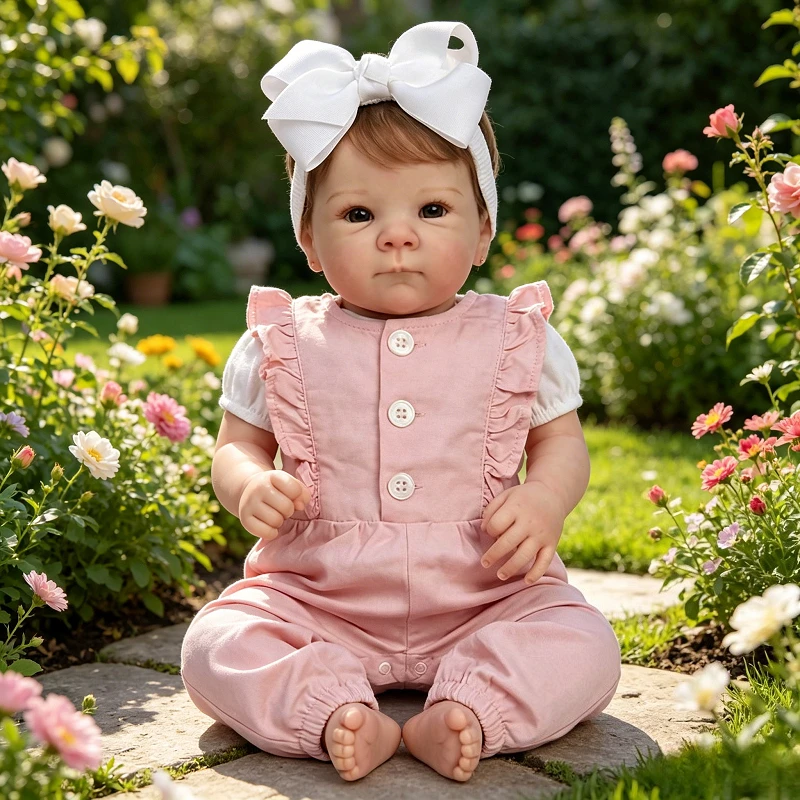 18inch Hand Made Reborn Baby Doll Bettie 46cm Full Silicone Vinyl Body Newborn Baby Dolls with Rooted Hair