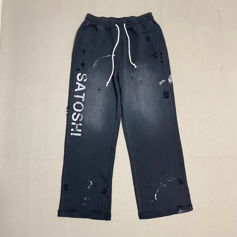 Multicolor Retro Fashionable Winter Men's Women's Drawstring Jogging SATOSHI NAKAMOTO Sweatpants