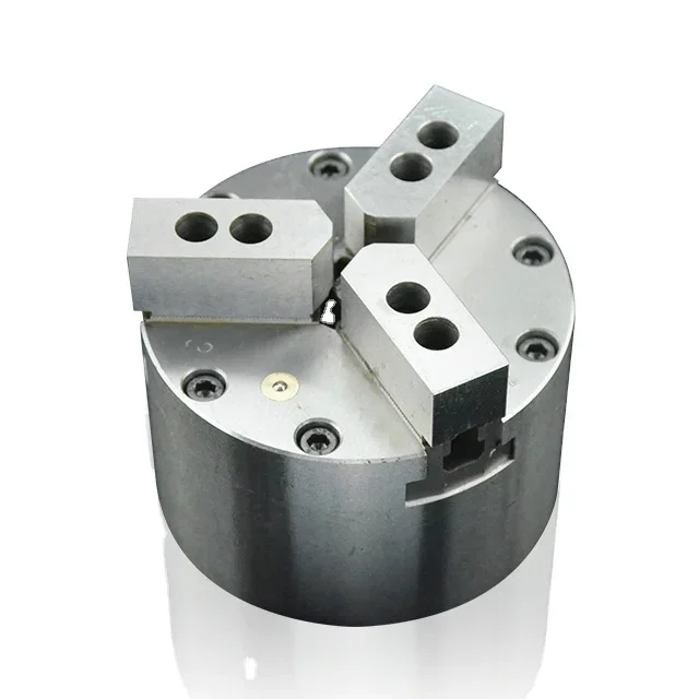 3 Jaw Solid Pneumatic Chuck Built-in Cylinder Chuck for Machining Center Drilling Milling Machine CNC Air Lathe Chuck Set